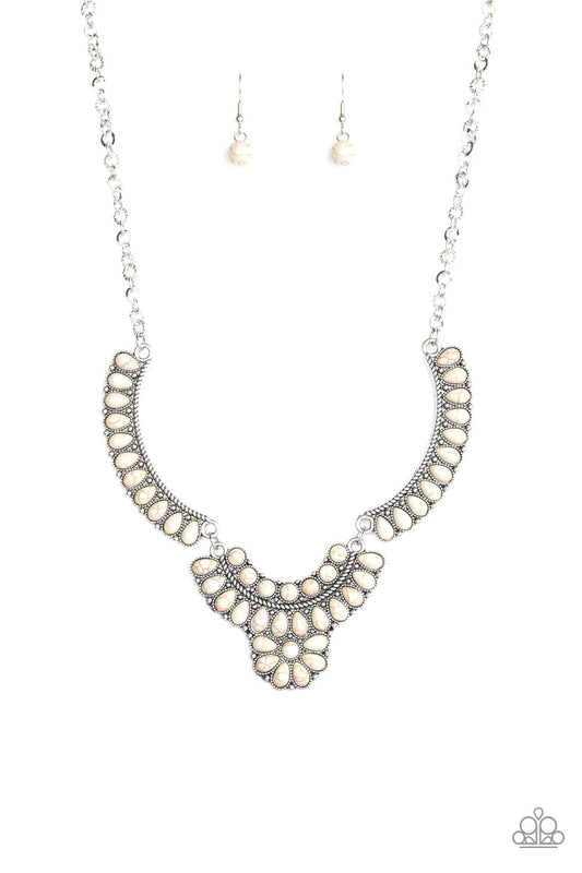 Omega Oasis White Crackle Stone Necklace Paparazzi N0220