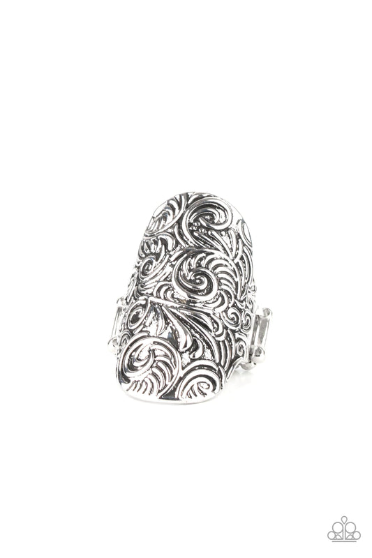 Paisley Paradise Silver Ring Paparazzi R0114