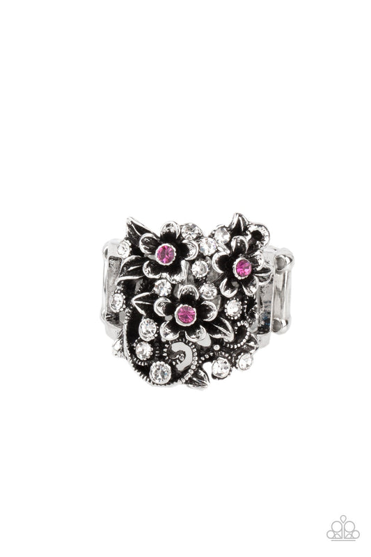 Perfectly Perennial Pink Ring Paparazzi R0056