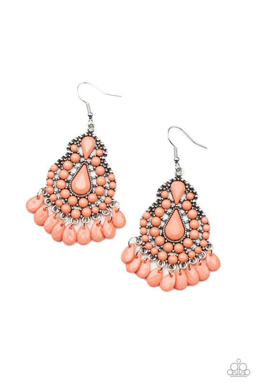 Persian Posh Orange Teardrop Earring Paparazzi E0212