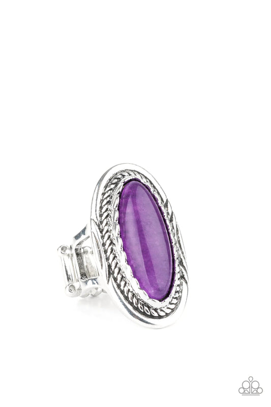 Primal Instincts Purple Stone Silver Ring  R0118
