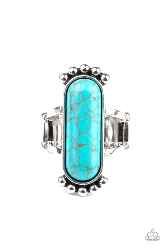 Ranch Relic Blue Turquoise Stone Santa Fe Style Ring Paparazzi R0189