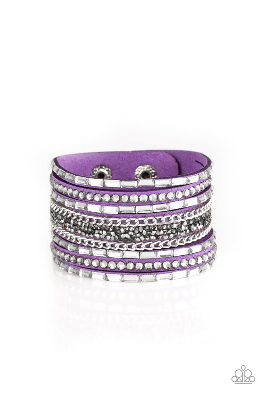 Rhinestone Rumble Purple Wrap Bracelet Paparazzi B0032