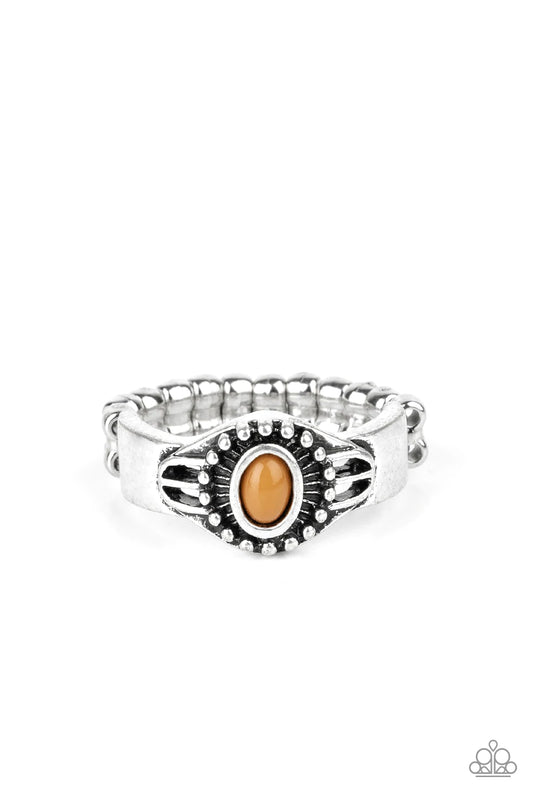 Right On Trek Brown Bead Ring Paparazzi R0096