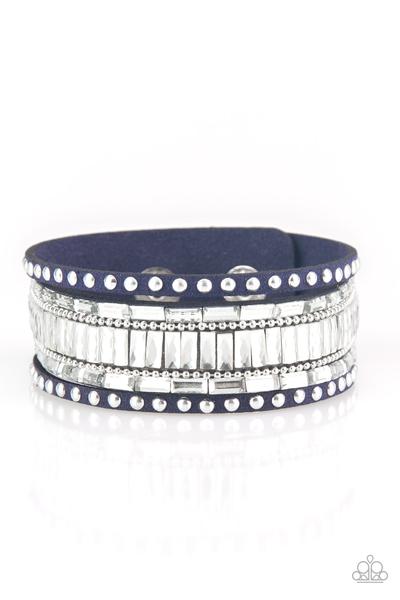 Rock Star Rocker Blue Wrap Bracelet Paparazzi B0027