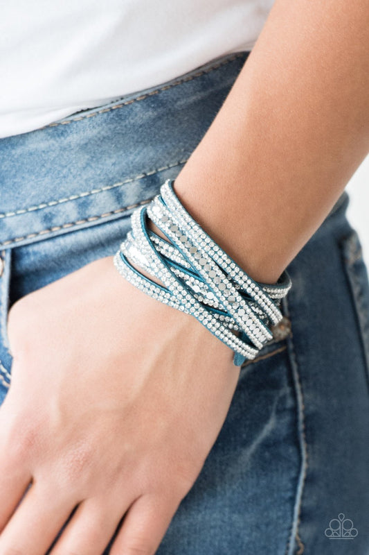 Rock Star Attitude Blue Urban Wrap Bracelet Paparazzi B0015