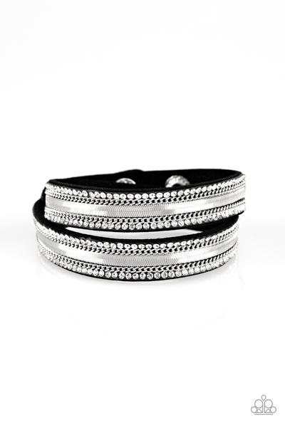 Rocker Rivalry Black Urban Wrap Bracelet Paparazzi B0126