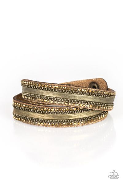 Rocker Rivalry Brass Urban Wrap Bracelet Paparazzi B0125