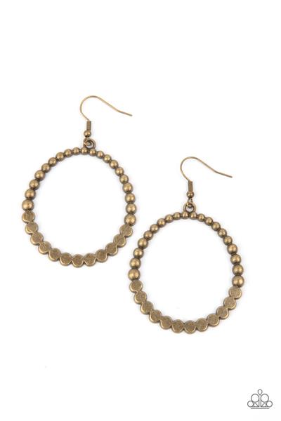 Rustic Society Brass Earring Paparazzi E0151