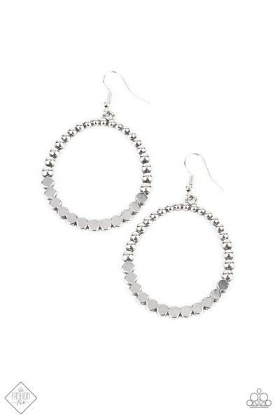 Rustic Society Silver Earring July 2021 Fashion Fix Paparazzi E0139