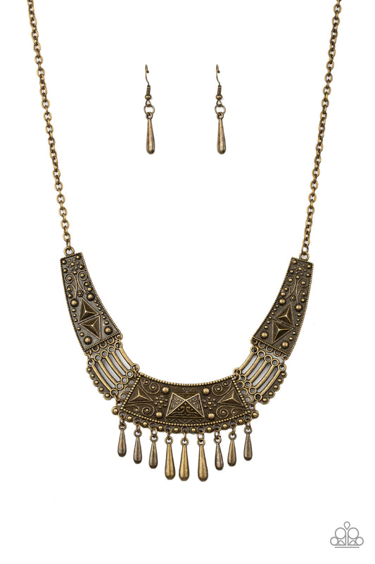 STEER It Up Brass Teardrop Necklace Paparazzi N0850
