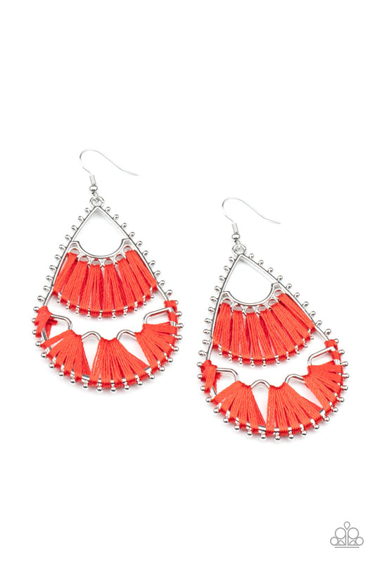Samba Scene Red Thread Earring E0161