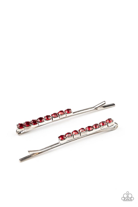 Satisfactory Sparkle Red Hair Clip Paparazzi H0040