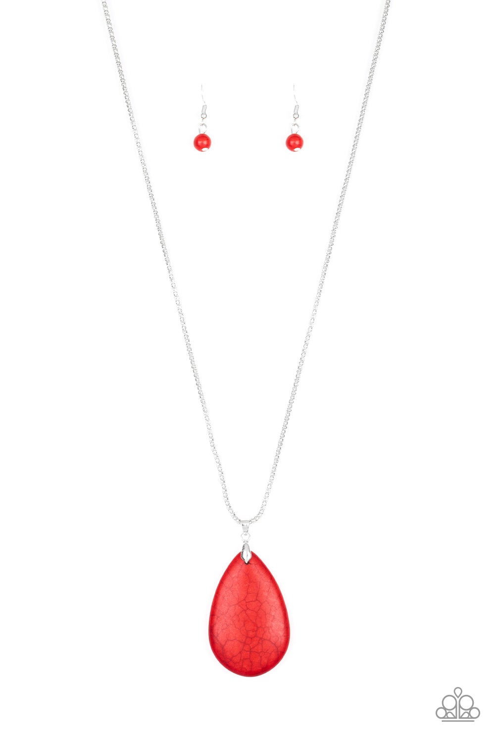 Sedona Sandstone Red Stone Santa Fe Style Necklace Paparazzi N0566