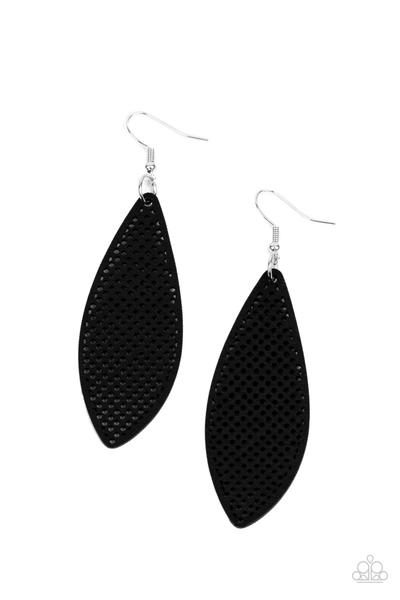 Surf Scene Black Wooden Earring Paparazzi E0285