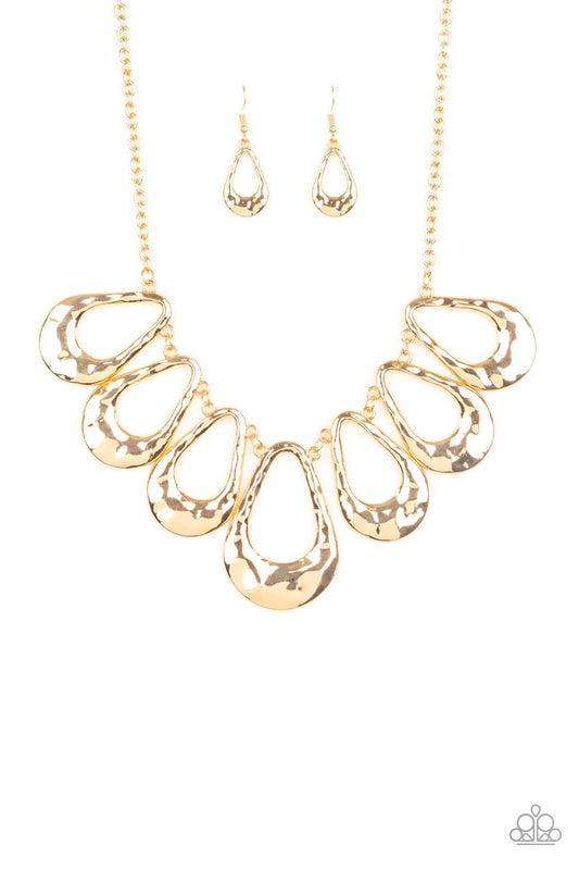 Teardrop Envy Gold Teardrop Necklace Paparazzi N0045