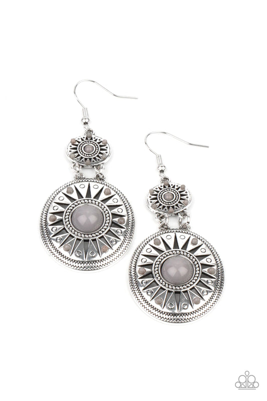 Temple Of The Sun Silver Earring Paparazzi E0118