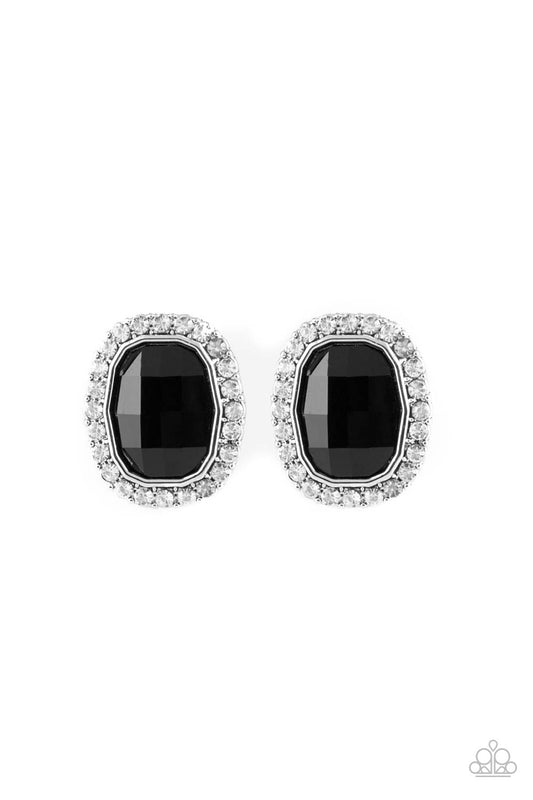 The Modern Monroe Black White Rhinestone Earring Paparazzi E0005