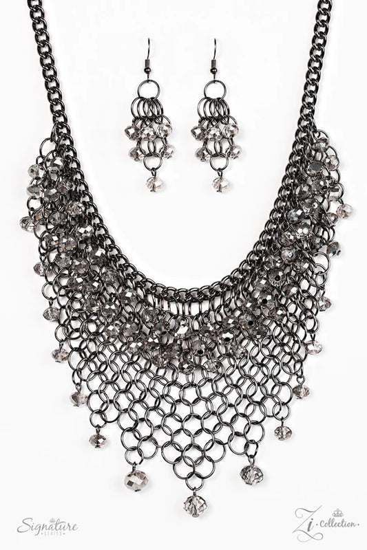 The Nina Gunmetal Zi Signature Series 2017 Necklace Paparazzi