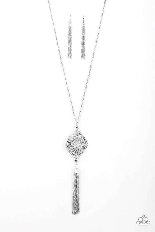 Totally Worth The Tassel Silver Necklace Paparazzi N0217