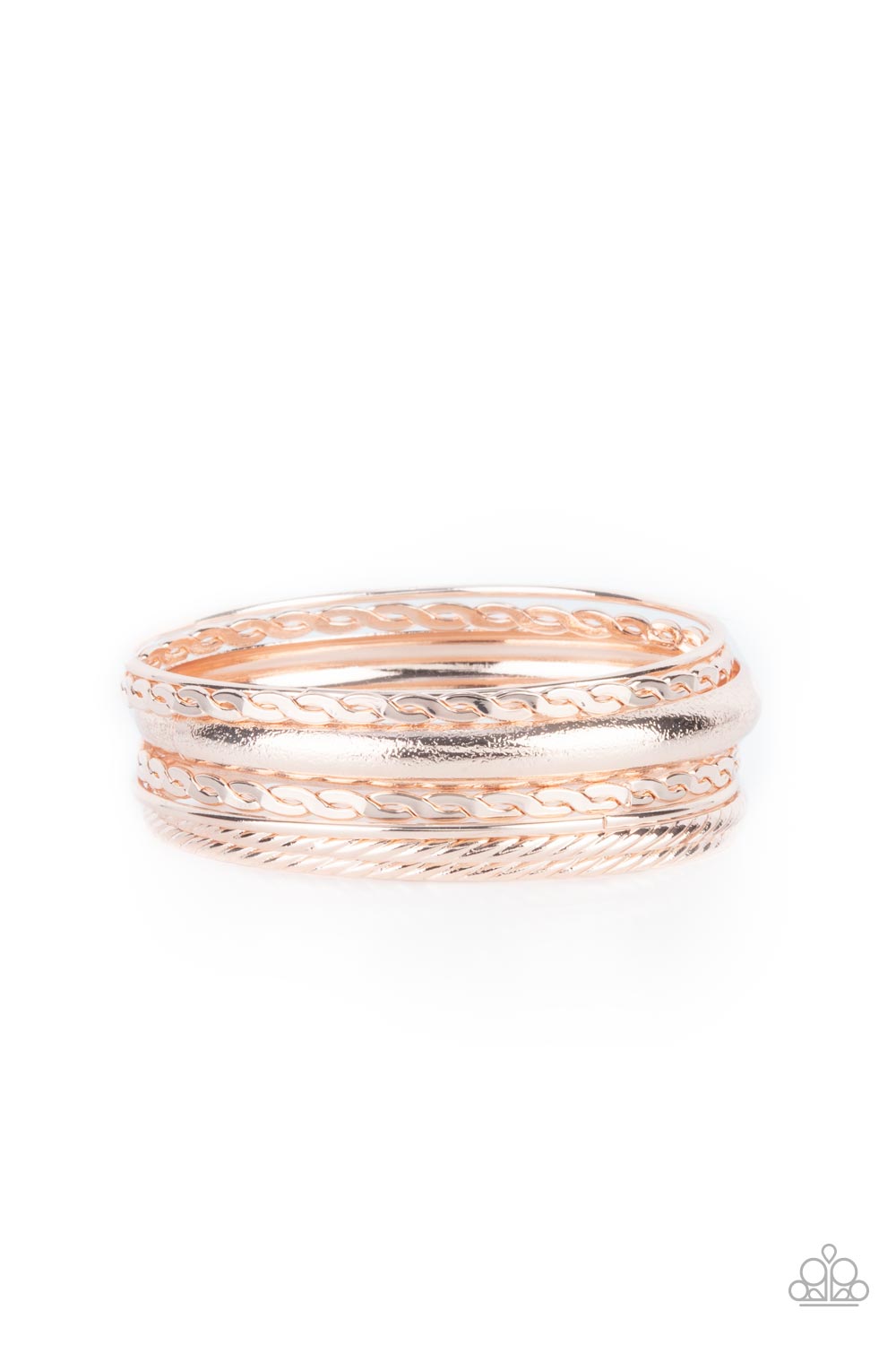 Trophy Texture Rose Gold Bracelet Paparazzi B0170