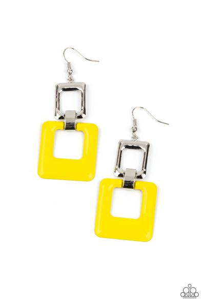 Twice As Nice Yellow Earring Paparazzi E0218
