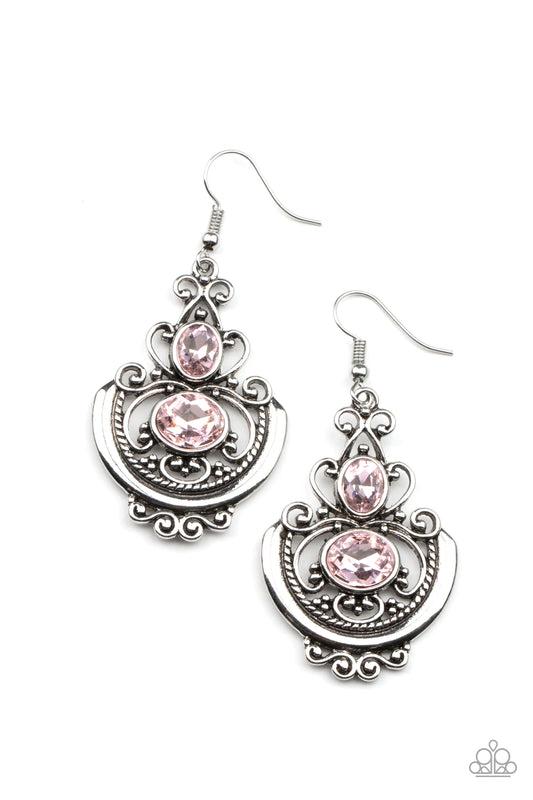 Unlimited Vacation Pink Rhinestone Earring Paparazzi E0053