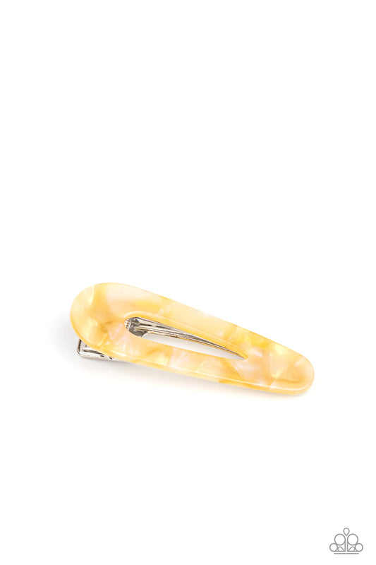 Walking On HAIR Yellow Iridescent Hair Clip Paparazzi H0027