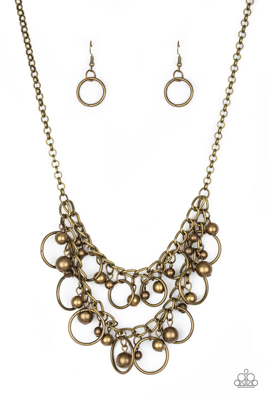 Warning Bells Brass Necklace Paparazzi N0162