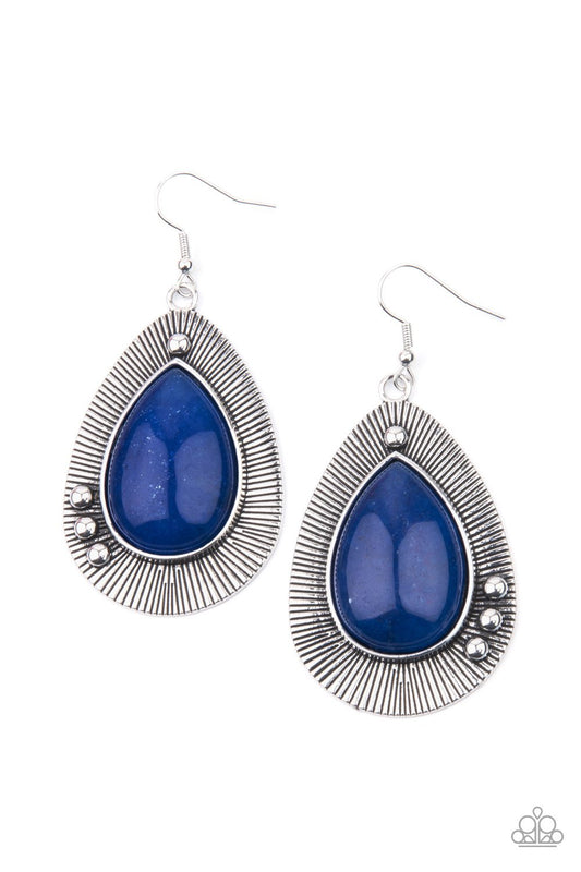 Western Fantasy Blue Earring Paparazzi E0125