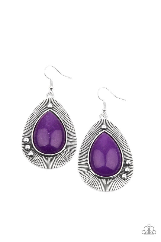 Western Fantasy Purple Earring Paparazzi E0141