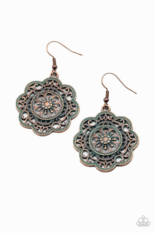 Western Mandalas Copper Earring Paparazzi E0060