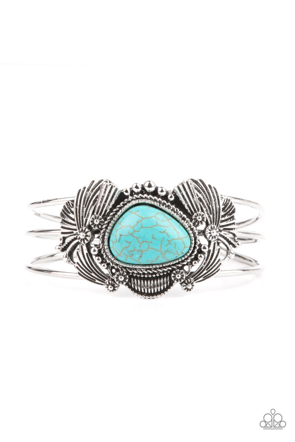 Western Wonderland Blue Cracked Stone Bracelet Paparazzi B0174