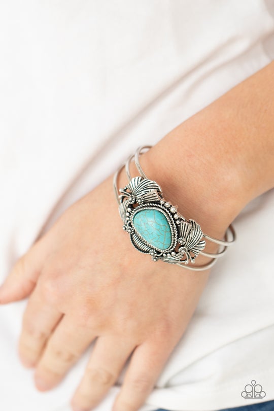 Western Wonderland Blue Cracked Stone Bracelet Paparazzi B0174