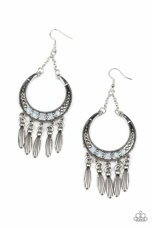 Day To Daydream Blue - Baby Blue Rhinestone Earring Paparazzi E0428