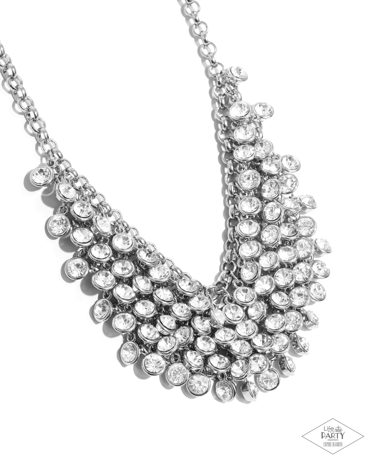 The Shannon White Gem Life Of The Party Empire Diamond Encore ZI Necklace Paparazzi