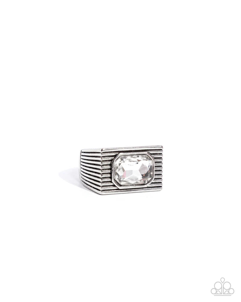 Knockout Tournament White Urban Men's Ring 2024 Convention Exclusive Paparazzi R0748