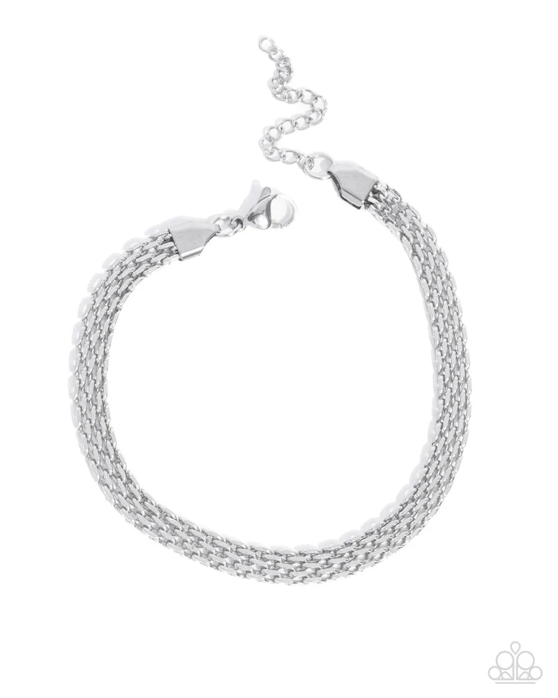 Chained Constition Silver Boston Link Urban Chain Bracelet 2024 Convention Exclusive Paparazzi B1721