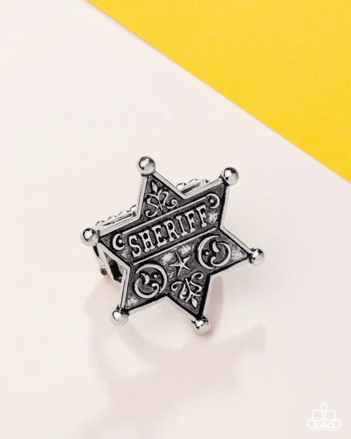 Sheriff's Star Silver Ring 2025 Summer Party Pack Paparazzi R1077