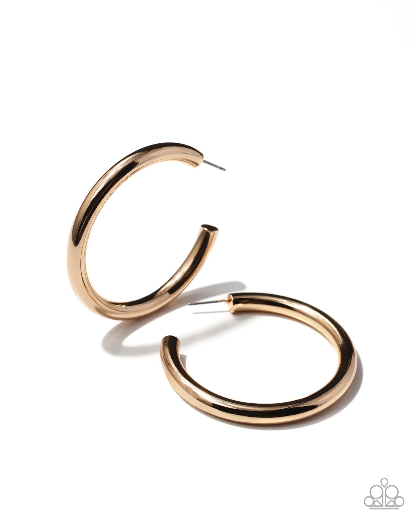 Paparazzi Sinuous Sheen - Gold High Sheen 2 Inch Hoop Earrings Life of the Party March 2026 E3377]