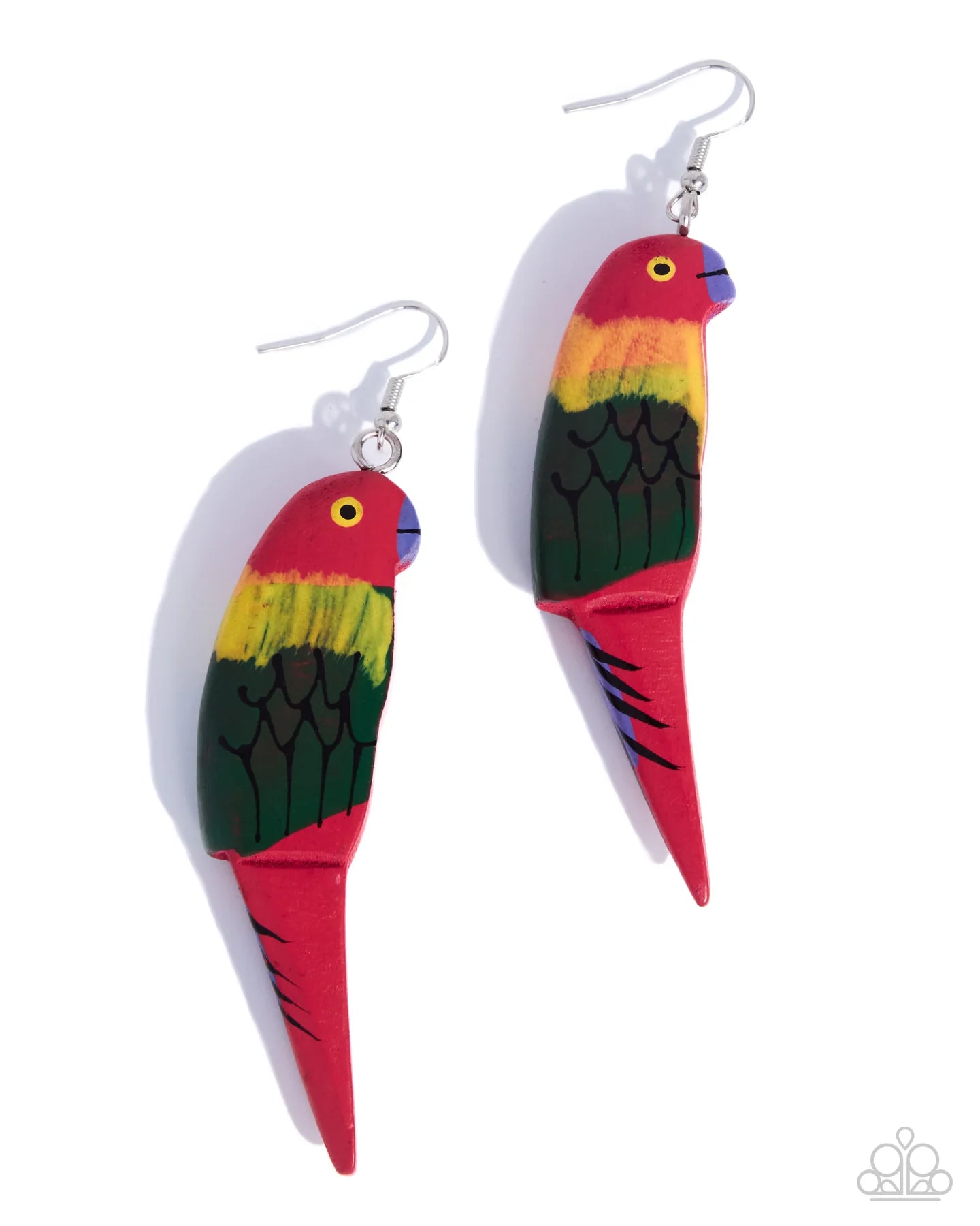 Paparazzi Pampered Parrot - Red Colorful Tropical Parrot Earrings June 2026 Life Of The Party