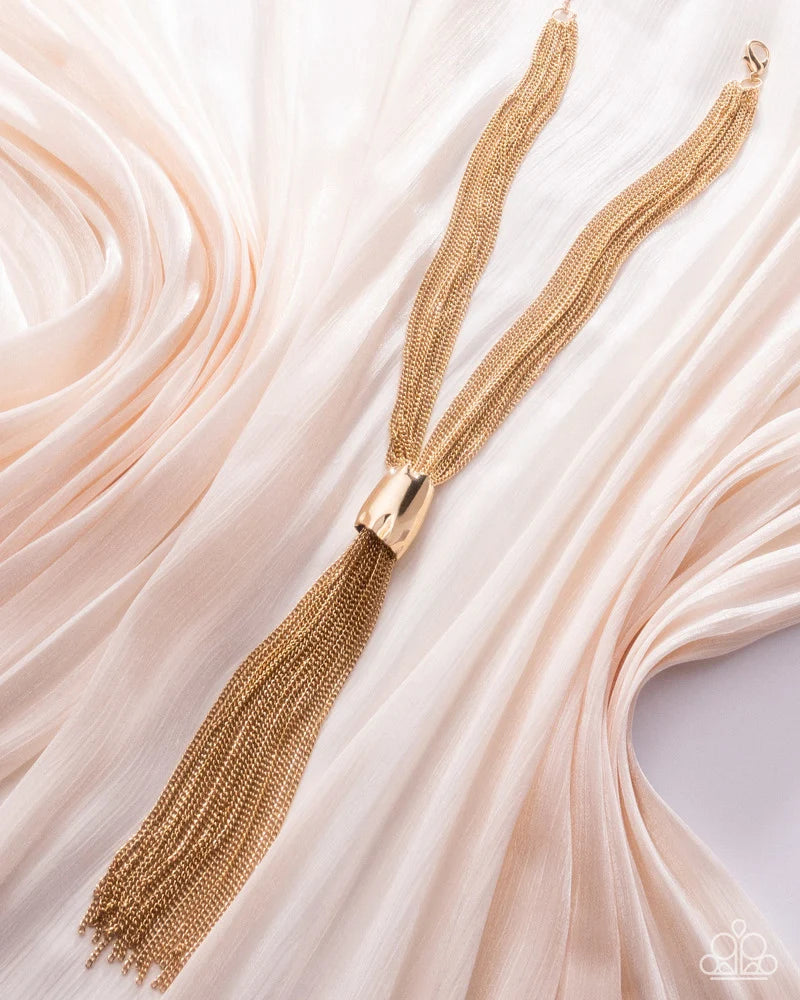 Paparazzi Copious Class - Gold Chain Tassel Necklace Fall 2026 Preview Pack N4024