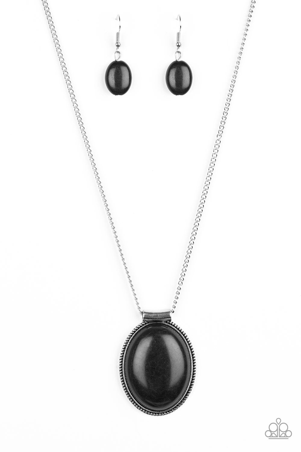 Southwest Showdown - Black Stone Santa Fe Style Necklace Paparazzi N2359