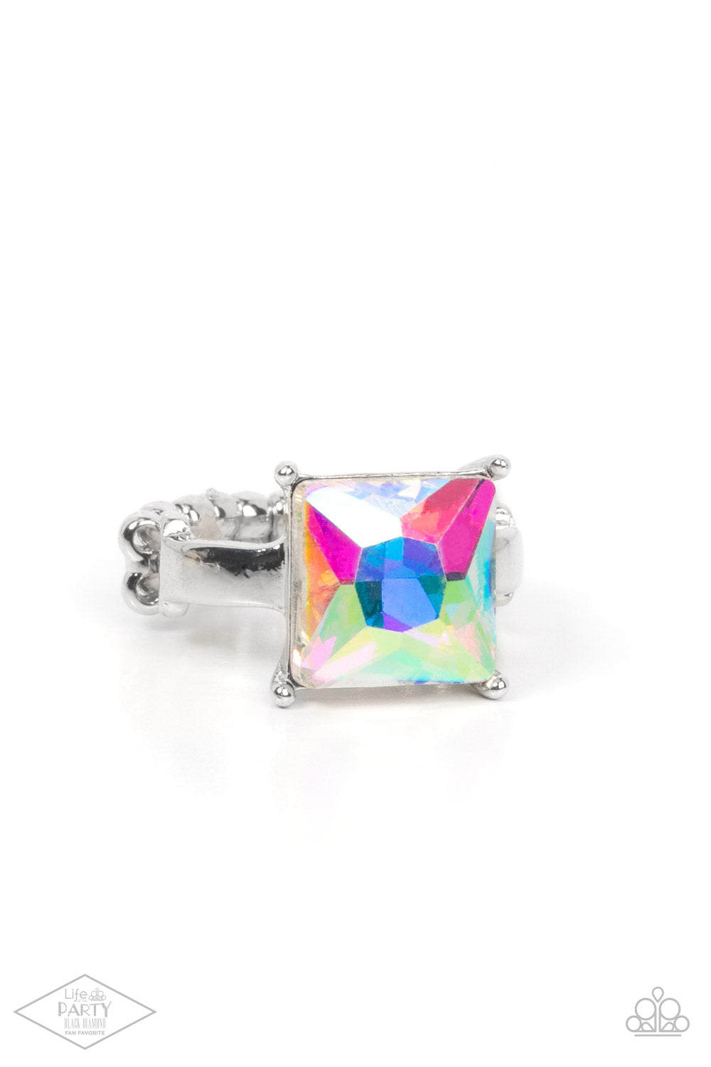 Ready For My Coronation - Multi Iridescent Rhinestone Ring Paparazzi R1013