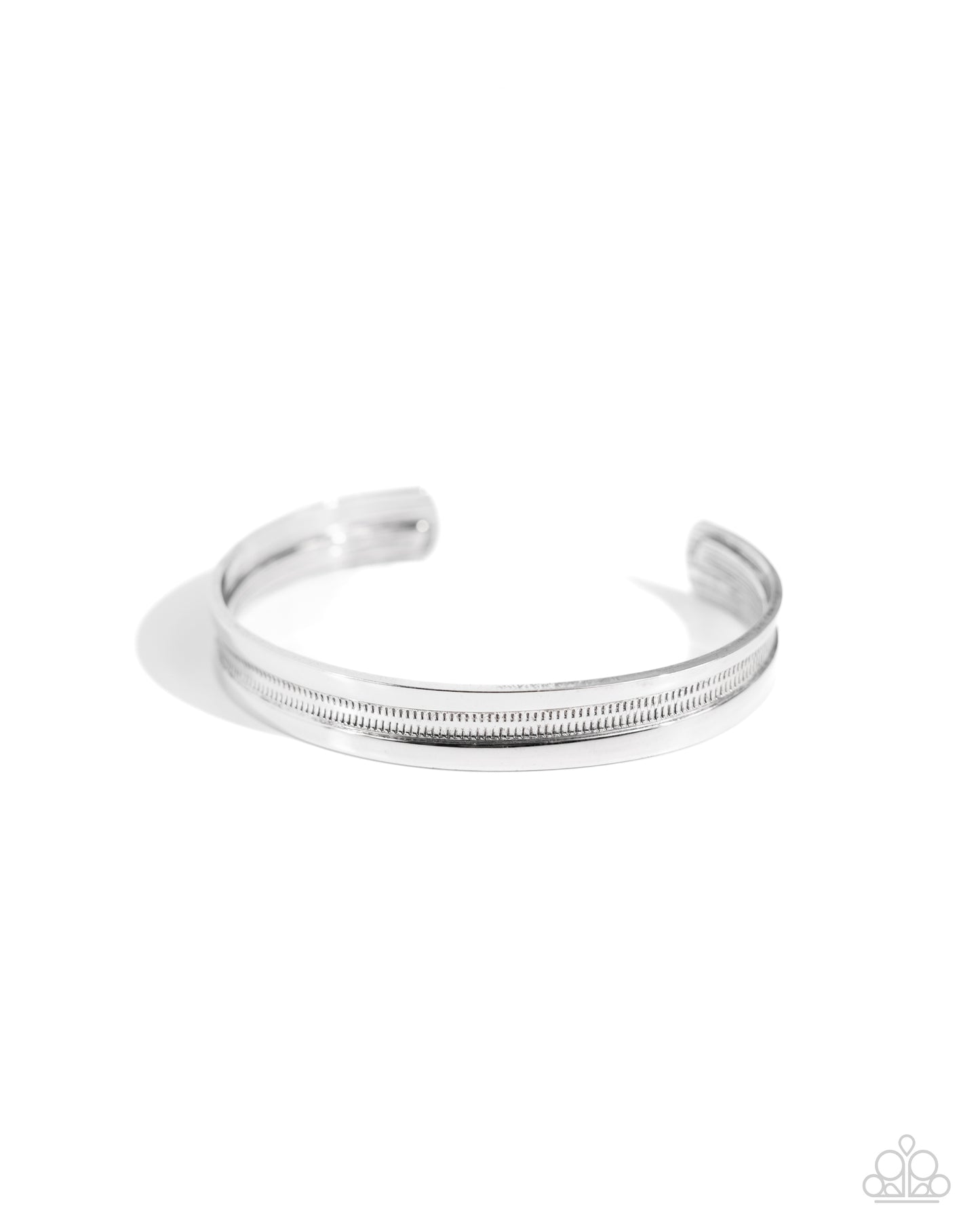 Treaded Tundra - Silver Beveled Cuff Bracelet Paparazzi B1642