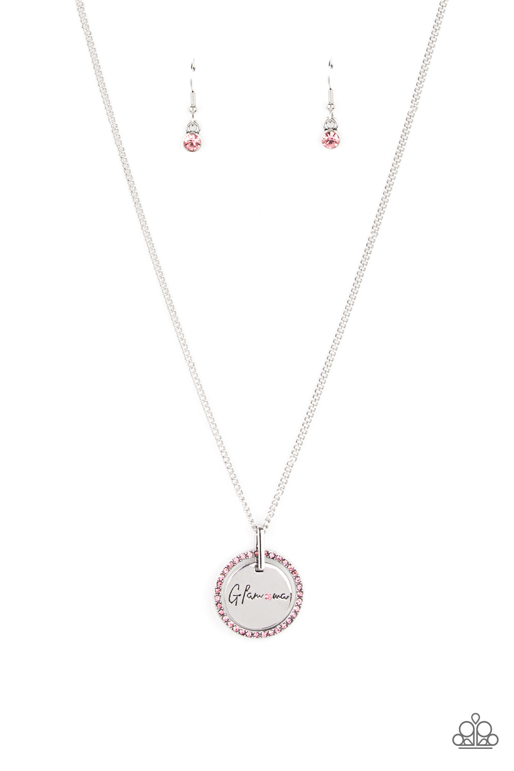 Glam-ma Glamorous - Pink Rhinestone "Glamma" Necklace Paparazzi