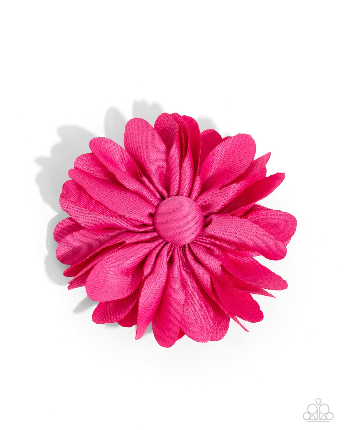 Material Girl Garden - Pink Raspberry Sorbet Satin Flower Hair Clip Paparazzi H164