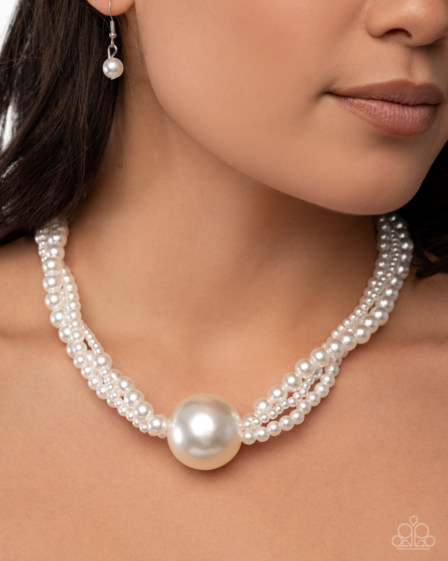 Paparazzi Polished Professional White Pearl Necklace December 2025 Life Of The Party N3844