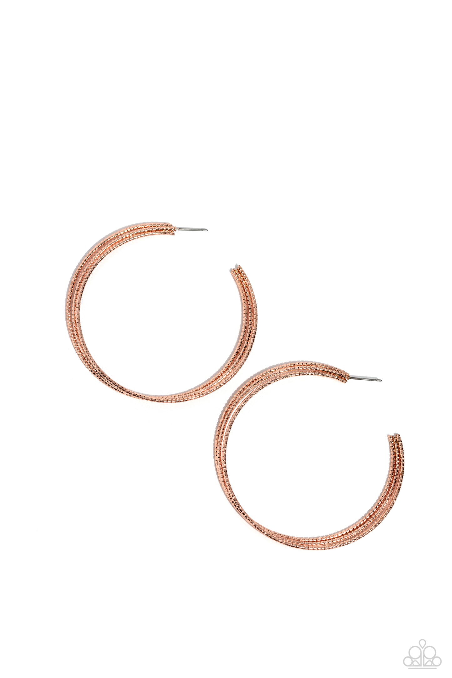 Candescent Curves - Copper - Shiny Copper 2 1/2 Inch Hoop Earring Paparazzi E2249