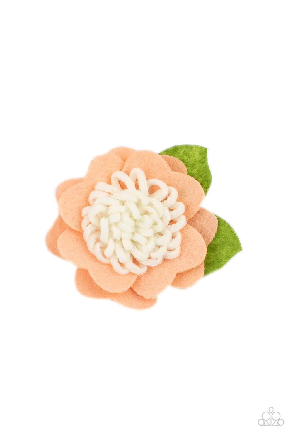 Homegrown Garden Orange Felt Flower Hair Clip Paparazzi H0110